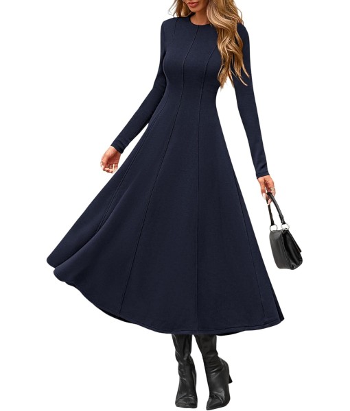 PRETTYGARDEN Cocktail Dresses for Women 2025 Elegant Classy Fall Long Sleeve Midi A Line Flowy Modest Winter Party Dress