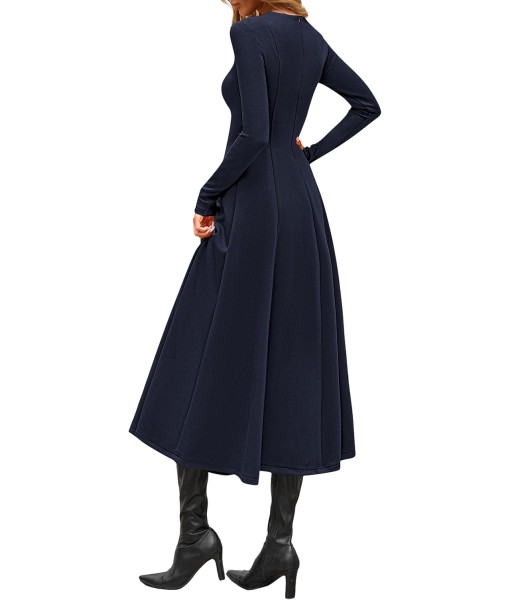 PRETTYGARDEN Cocktail Dresses for Women 2025 Elegant Classy Fall Long Sleeve Midi A Line Flowy Modest Winter Party Dress