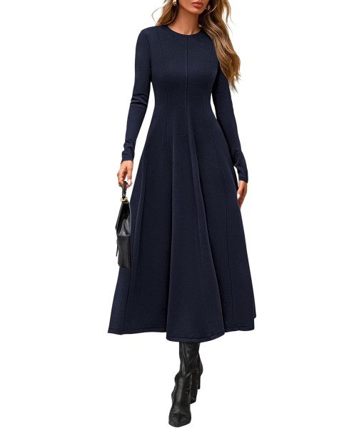 PRETTYGARDEN Cocktail Dresses for Women 2025 Elegant Classy Fall Long Sleeve Midi A Line Flowy Modest Winter Party Dress
