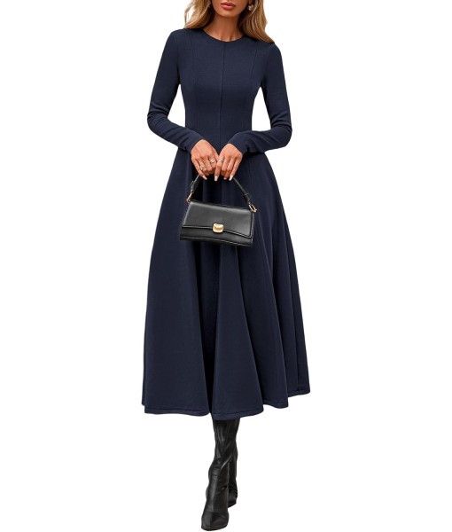 PRETTYGARDEN Cocktail Dresses for Women 2025 Elegant Classy Fall Long Sleeve Midi A Line Flowy Modest Winter Party Dress