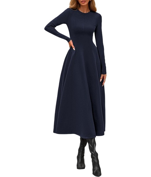 PRETTYGARDEN Cocktail Dresses for Women 2025 Elegant Classy Fall Long Sleeve Midi A Line Flowy Modest Winter Party Dress