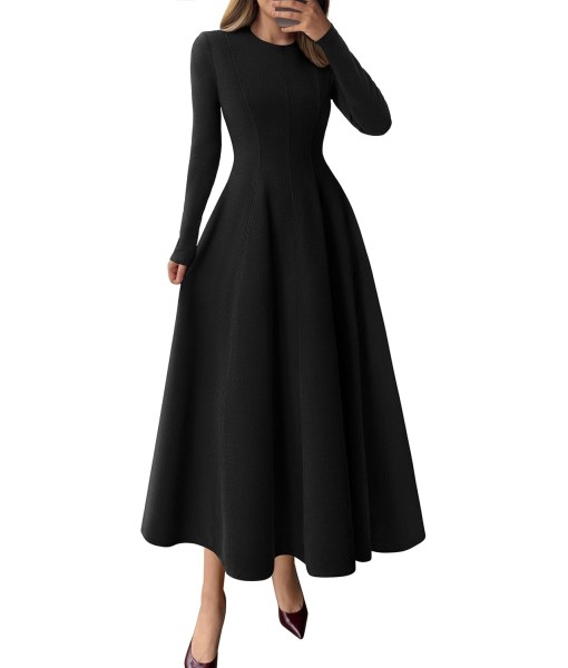 PRETTYGARDEN Cocktail Dresses for Women 2025 Elegant Classy Fall Long Sleeve Midi A Line Flowy Modest Winter Party Dress