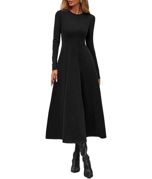 PRETTYGARDEN Cocktail Dresses for Women 2025 Elegant Classy Fall Long Sleeve Midi A Line Flowy Modest Winter Party Dress