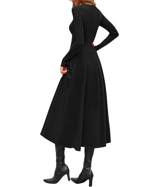 PRETTYGARDEN Cocktail Dresses for Women 2025 Elegant Classy Fall Long Sleeve Midi A Line Flowy Modest Winter Party Dress