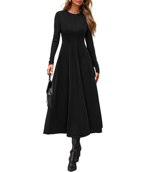 PRETTYGARDEN Cocktail Dresses for Women 2025 Elegant Classy Fall Long Sleeve Midi A Line Flowy Modest Winter Party Dress