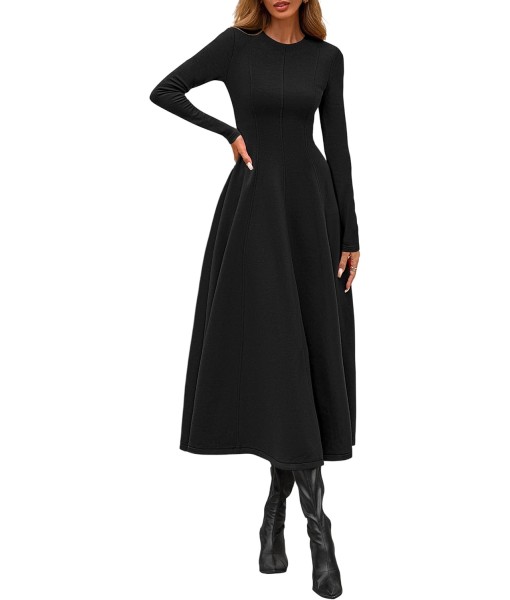 PRETTYGARDEN Cocktail Dresses for Women 2025 Elegant Classy Fall Long Sleeve Midi A Line Flowy Modest Winter Party Dress