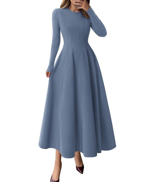 PRETTYGARDEN Cocktail Dresses for Women 2025 Elegant Classy Fall Long Sleeve Midi A Line Flowy Modest Winter Party Dress