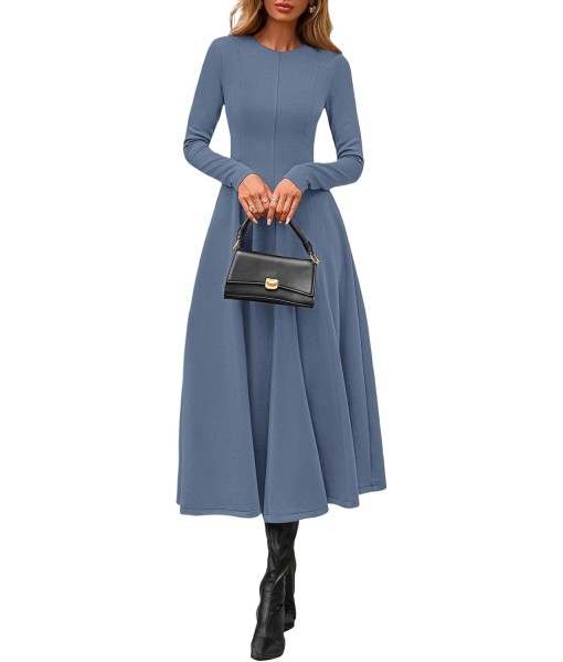 PRETTYGARDEN Cocktail Dresses for Women 2025 Elegant Classy Fall Long Sleeve Midi A Line Flowy Modest Winter Party Dress