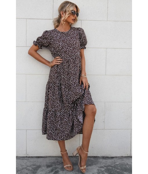 PRETTYGARDEN Summer Dresses for Women 2025 Casual Floral Boho Midi Sun Dress Puff Short Sleeve Flowy Beach Vacation Sundress