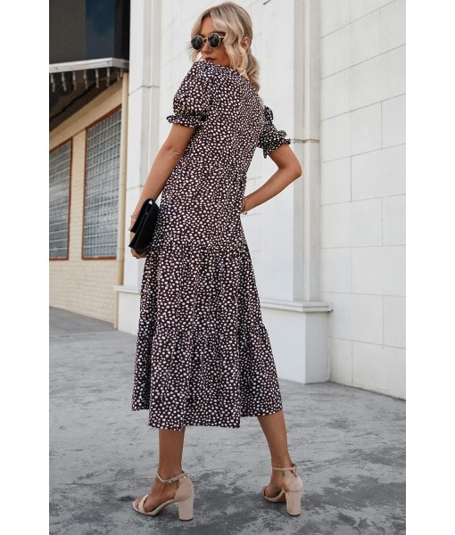 PRETTYGARDEN Summer Dresses for Women 2025 Casual Floral Boho Midi Sun Dress Puff Short Sleeve Flowy Beach Vacation Sundress