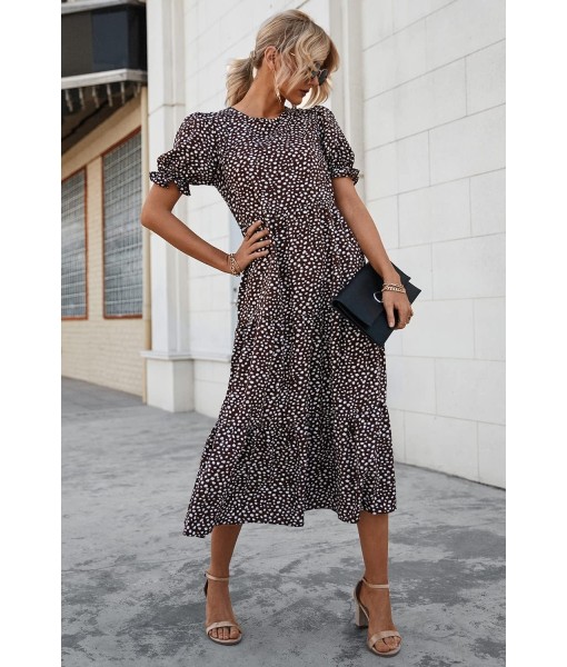 PRETTYGARDEN Summer Dresses for Women 2025 Casual Floral Boho Midi Sun Dress Puff Short Sleeve Flowy Beach Vacation Sundress