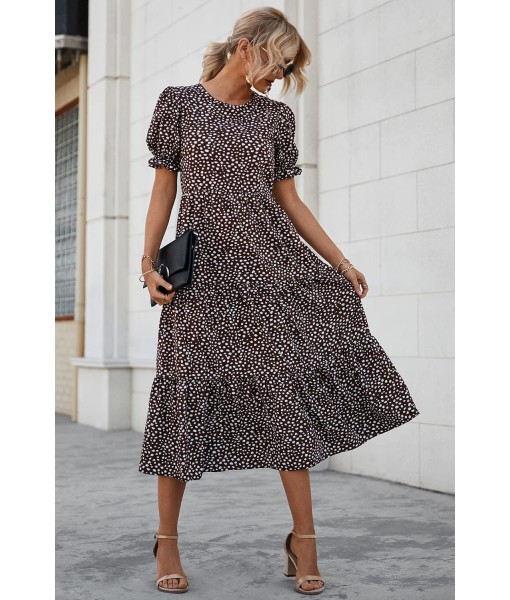 PRETTYGARDEN Summer Dresses for Women 2025 Casual Floral Boho Midi Sun Dress Puff Short Sleeve Flowy Beach Vacation Sundress