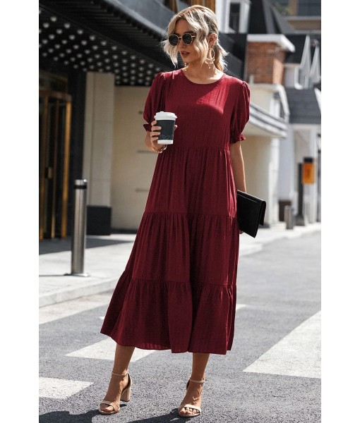 PRETTYGARDEN Summer Dresses for Women 2025 Casual Floral Boho Midi Sun Dress Puff Short Sleeve Flowy Beach Vacation Sundress