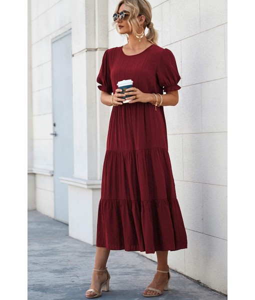PRETTYGARDEN Summer Dresses for Women 2025 Casual Floral Boho Midi Sun Dress Puff Short Sleeve Flowy Beach Vacation Sundress