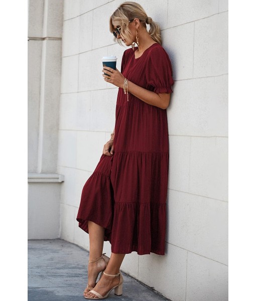 PRETTYGARDEN Summer Dresses for Women 2025 Casual Floral Boho Midi Sun Dress Puff Short Sleeve Flowy Beach Vacation Sundress