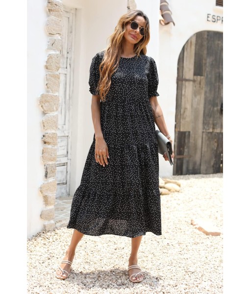 PRETTYGARDEN Summer Dresses for Women 2025 Casual Floral Boho Midi Sun Dress Puff Short Sleeve Flowy Beach Vacation Sundress