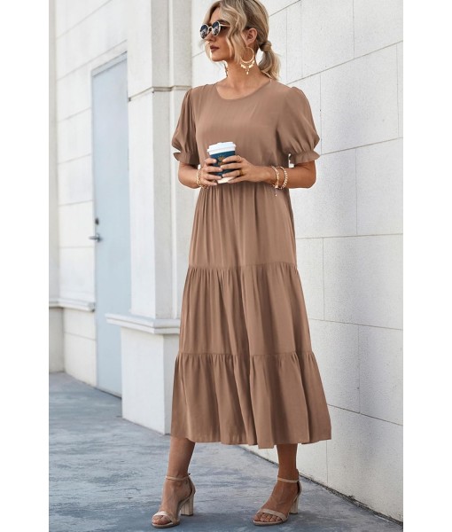 PRETTYGARDEN Summer Dresses for Women 2025 Casual Floral Boho Midi Sun Dress Puff Short Sleeve Flowy Beach Vacation Sundress