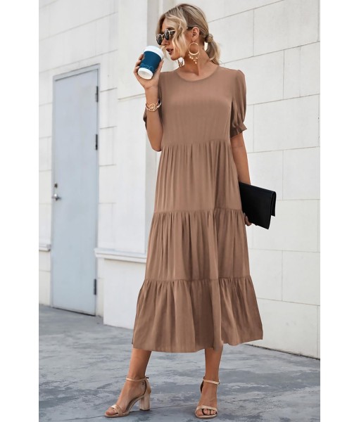 PRETTYGARDEN Summer Dresses for Women 2025 Casual Floral Boho Midi Sun Dress Puff Short Sleeve Flowy Beach Vacation Sundress