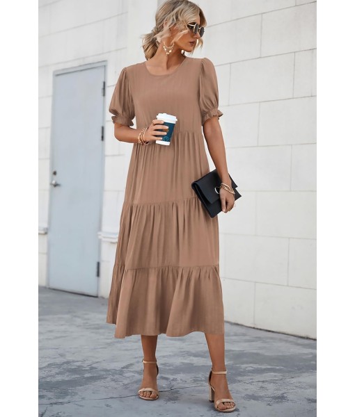 PRETTYGARDEN Summer Dresses for Women 2025 Casual Floral Boho Midi Sun Dress Puff Short Sleeve Flowy Beach Vacation Sundress