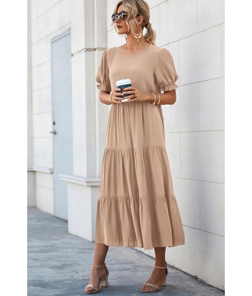 PRETTYGARDEN Summer Dresses for Women 2025 Casual Floral Boho Midi Sun Dress Puff Short Sleeve Flowy Beach Vacation Sundress