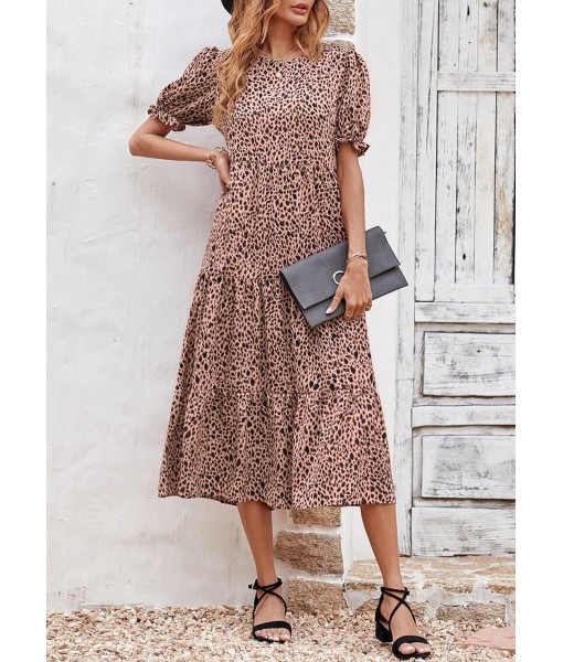 PRETTYGARDEN Summer Dresses for Women 2025 Casual Floral Boho Midi Sun Dress Puff Short Sleeve Flowy Beach Vacation Sundress