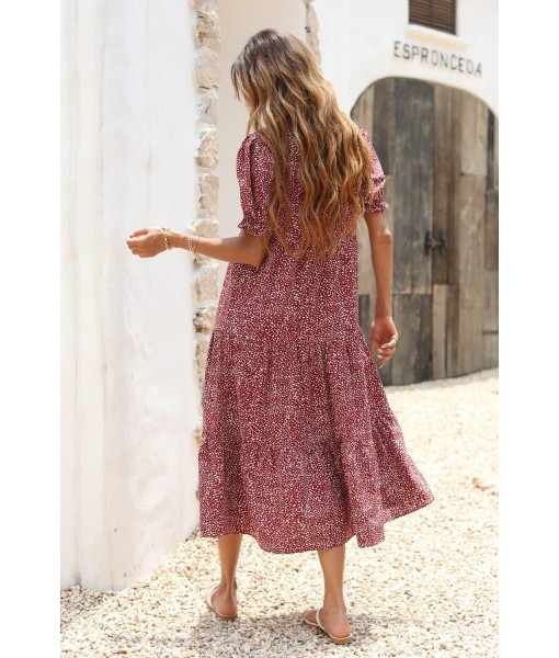 PRETTYGARDEN Summer Dresses for Women 2025 Casual Floral Boho Midi Sun Dress Puff Short Sleeve Flowy Beach Vacation Sundress