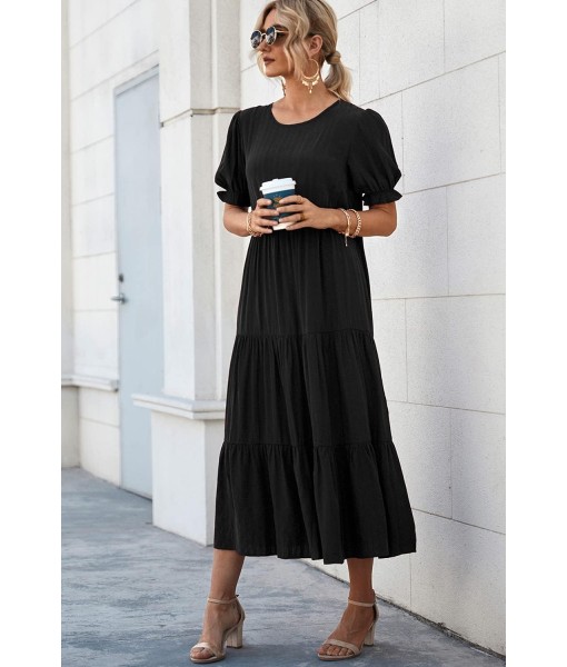 PRETTYGARDEN Summer Dresses for Women 2025 Casual Floral Boho Midi Sun Dress Puff Short Sleeve Flowy Beach Vacation Sundress