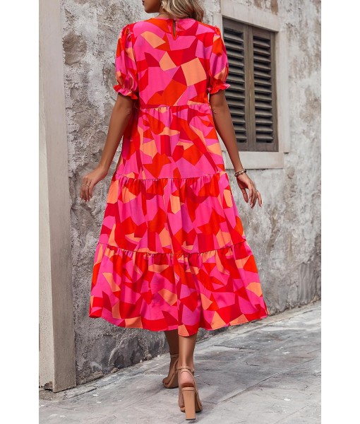 PRETTYGARDEN Summer Dresses for Women 2025 Casual Floral Boho Midi Sun Dress Puff Short Sleeve Flowy Beach Vacation Sundress