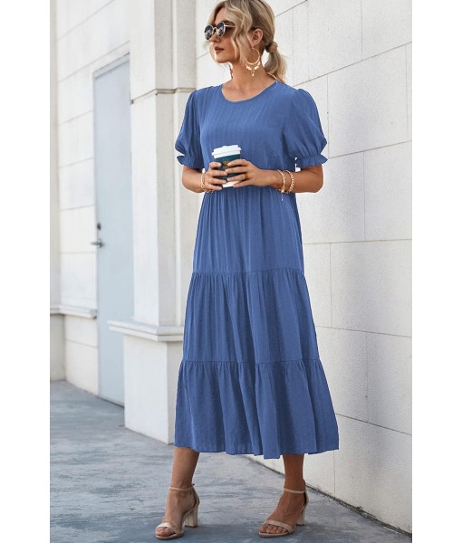 PRETTYGARDEN Summer Dresses for Women 2025 Casual Floral Boho Midi Sun Dress Puff Short Sleeve Flowy Beach Vacation Sundress