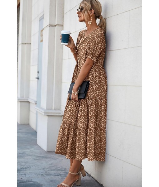 PRETTYGARDEN Summer Dresses for Women 2025 Casual Floral Boho Midi Sun Dress Puff Short Sleeve Flowy Beach Vacation Sundress