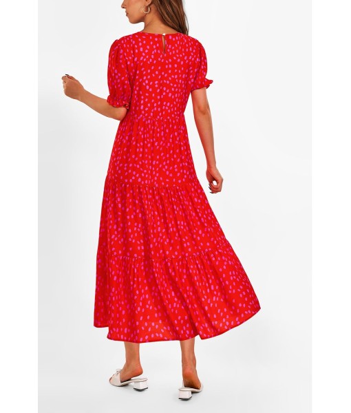 PRETTYGARDEN Summer Dresses for Women 2025 Casual Floral Boho Midi Sun Dress Puff Short Sleeve Flowy Beach Vacation Sundress