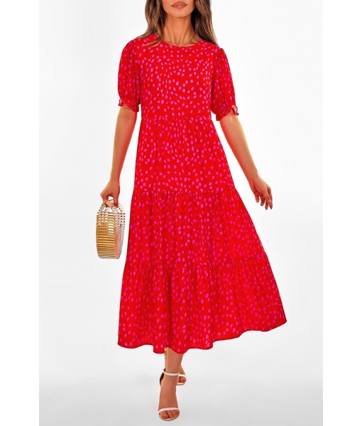 PRETTYGARDEN Summer Dresses for Women 2025 Casual Floral Boho Midi Sun Dress Puff Short Sleeve Flowy Beach Vacation Sundress