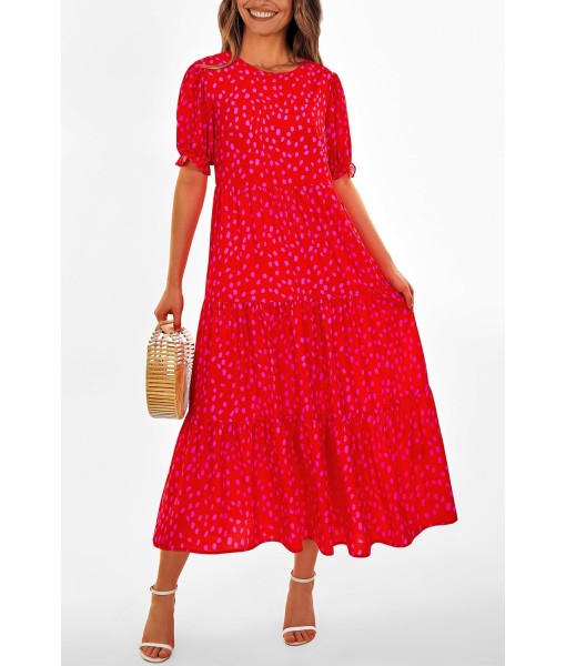 PRETTYGARDEN Summer Dresses for Women 2025 Casual Floral Boho Midi Sun Dress Puff Short Sleeve Flowy Beach Vacation Sundress