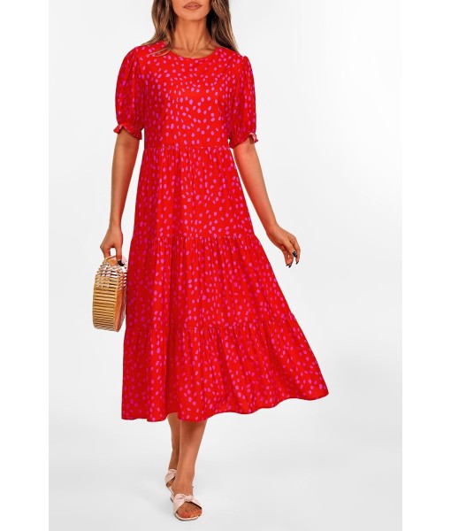 PRETTYGARDEN Summer Dresses for Women 2025 Casual Floral Boho Midi Sun Dress Puff Short Sleeve Flowy Beach Vacation Sundress