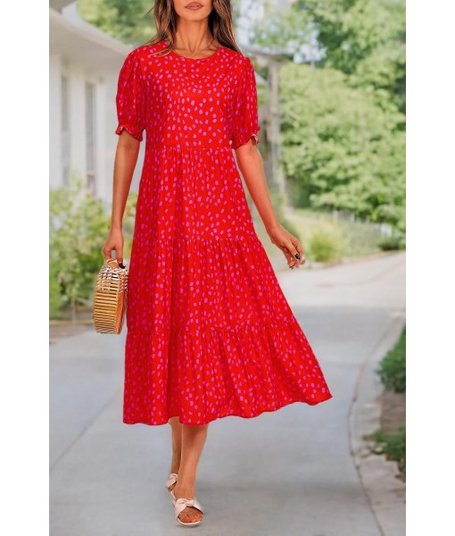 PRETTYGARDEN Summer Dresses for Women 2025 Casual Floral Boho Midi Sun Dress Puff Short Sleeve Flowy Beach Vacation Sundress