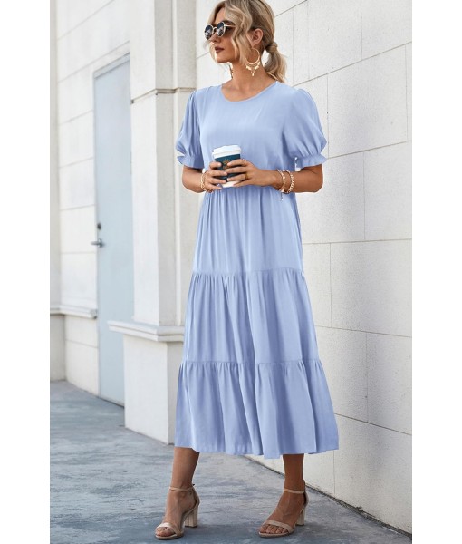 PRETTYGARDEN Summer Dresses for Women 2025 Casual Floral Boho Midi Sun Dress Puff Short Sleeve Flowy Beach Vacation Sundress