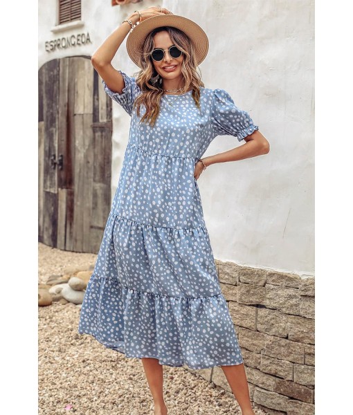 PRETTYGARDEN Summer Dresses for Women 2025 Casual Floral Boho Midi Sun Dress Puff Short Sleeve Flowy Beach Vacation Sundress