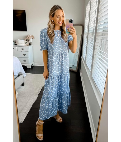 PRETTYGARDEN Summer Dresses for Women 2025 Casual Floral Boho Midi Sun Dress Puff Short Sleeve Flowy Beach Vacation Sundress