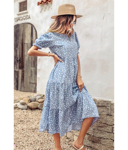 PRETTYGARDEN Summer Dresses for Women 2025 Casual Floral Boho Midi Sun Dress Puff Short Sleeve Flowy Beach Vacation Sundress