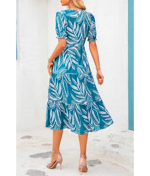 PRETTYGARDEN Summer Dresses for Women 2025 Casual Floral Boho Midi Sun Dress Puff Short Sleeve Flowy Beach Vacation Sundress