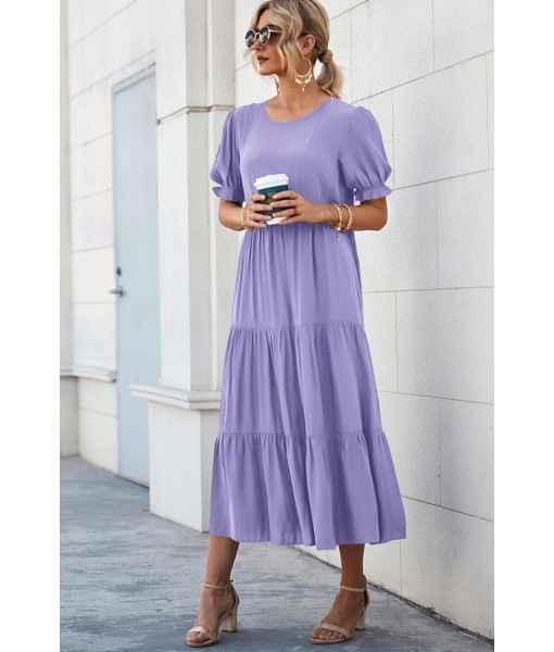 PRETTYGARDEN Summer Dresses for Women 2025 Casual Floral Boho Midi Sun Dress Puff Short Sleeve Flowy Beach Vacation Sundress