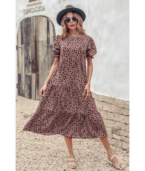 PRETTYGARDEN Summer Dresses for Women 2025 Casual Floral Boho Midi Sun Dress Puff Short Sleeve Flowy Beach Vacation Sundress