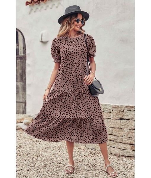 PRETTYGARDEN Summer Dresses for Women 2025 Casual Floral Boho Midi Sun Dress Puff Short Sleeve Flowy Beach Vacation Sundress