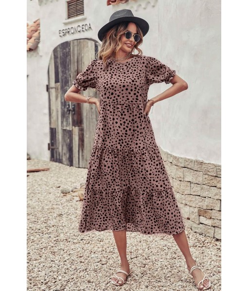 PRETTYGARDEN Summer Dresses for Women 2025 Casual Floral Boho Midi Sun Dress Puff Short Sleeve Flowy Beach Vacation Sundress