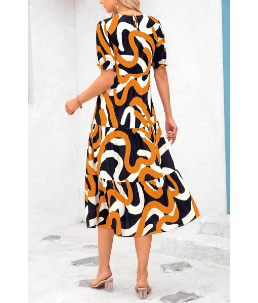 PRETTYGARDEN Summer Dresses for Women 2025 Casual Floral Boho Midi Sun Dress Puff Short Sleeve Flowy Beach Vacation Sundress