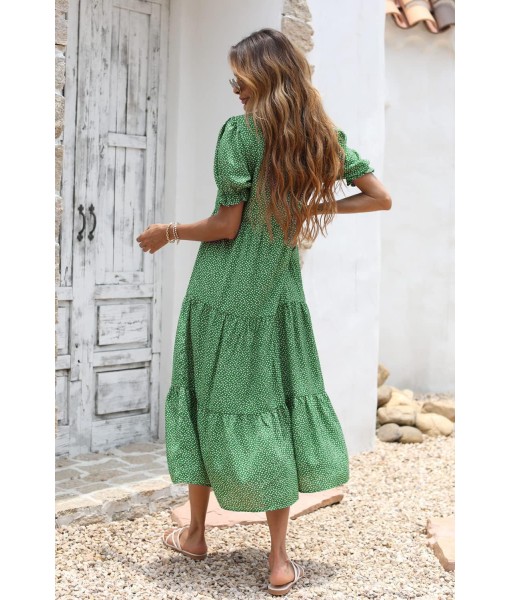 PRETTYGARDEN Summer Dresses for Women 2025 Casual Floral Boho Midi Sun Dress Puff Short Sleeve Flowy Beach Vacation Sundress