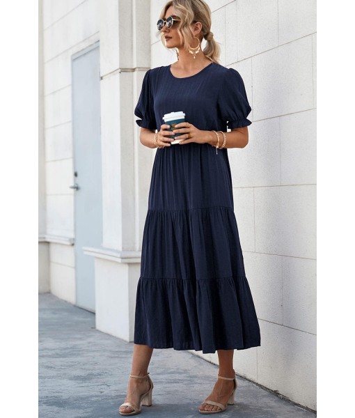 PRETTYGARDEN Summer Dresses for Women 2025 Casual Floral Boho Midi Sun Dress Puff Short Sleeve Flowy Beach Vacation Sundress