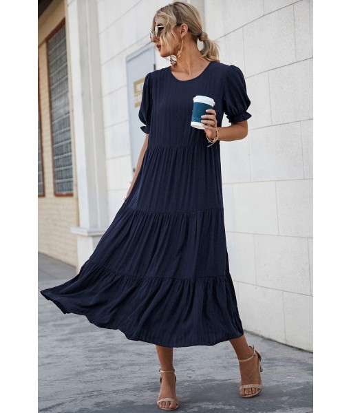 PRETTYGARDEN Summer Dresses for Women 2025 Casual Floral Boho Midi Sun Dress Puff Short Sleeve Flowy Beach Vacation Sundress