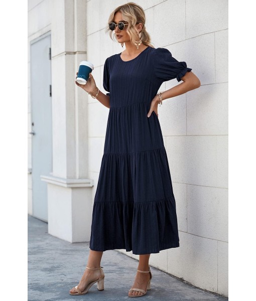 PRETTYGARDEN Summer Dresses for Women 2025 Casual Floral Boho Midi Sun Dress Puff Short Sleeve Flowy Beach Vacation Sundress
