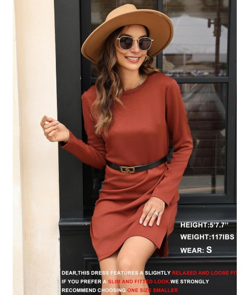 SAMPEEL Dresses for Women 2025 Casual Long Sleeve Cozy Tshirt Dress Fashion Fall Outfits